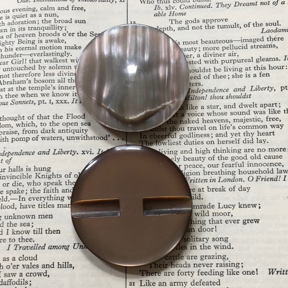 7 Vintage Coat Buttons Grey Iridescent Faux Abalone Acrylic Resin - Picture 4 of 9